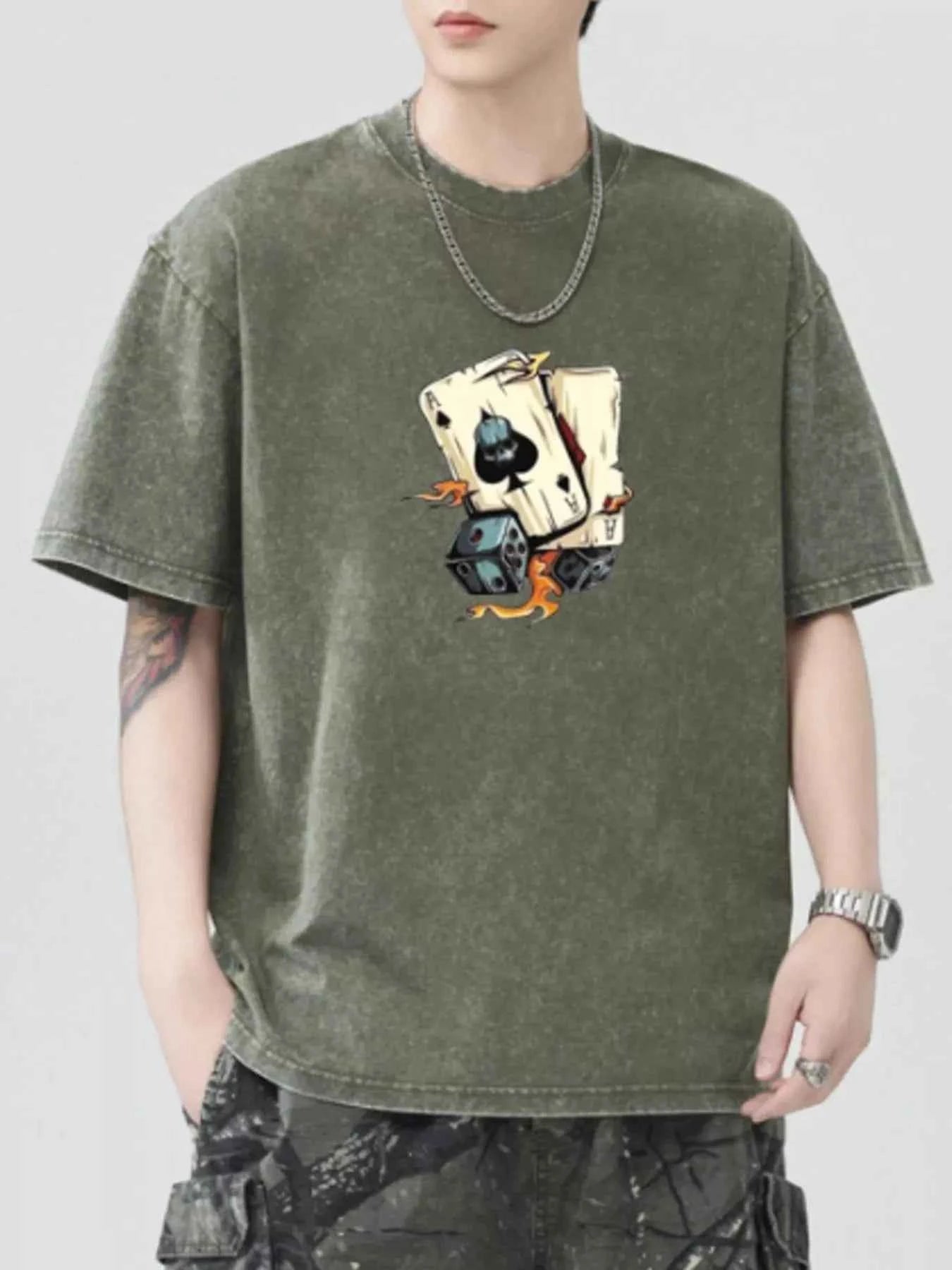 Men's Graphic Round Neck Short Sleeve T-Shirt