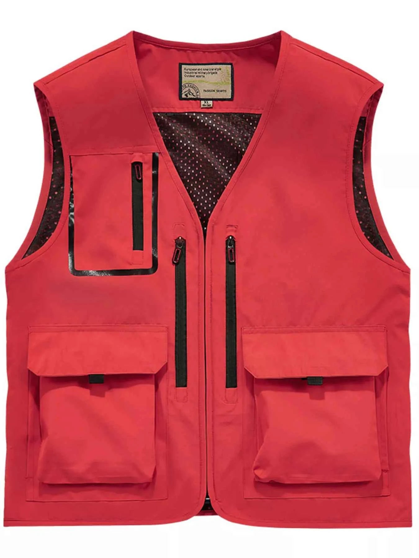 Men's Plus Size Multi-Pocket Outdoor Vest