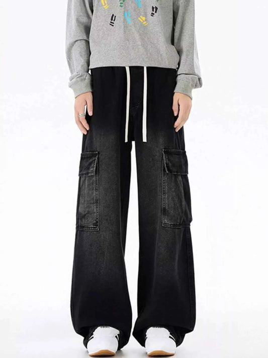 Men's Plus Size Wide-Leg Cargo Jeans