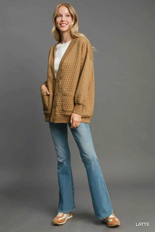 Umgee Button-Up Jacquard Cardigan