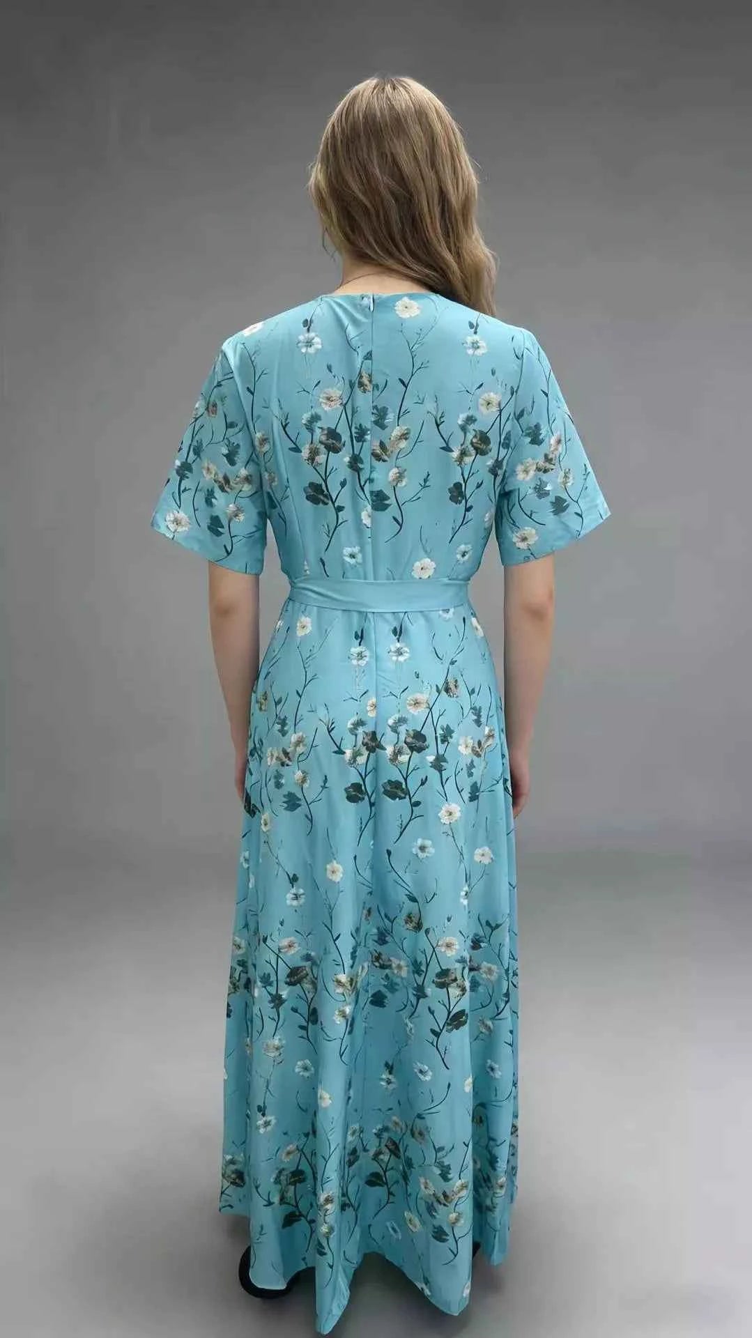 Floral Print Wrap Maxi Dress