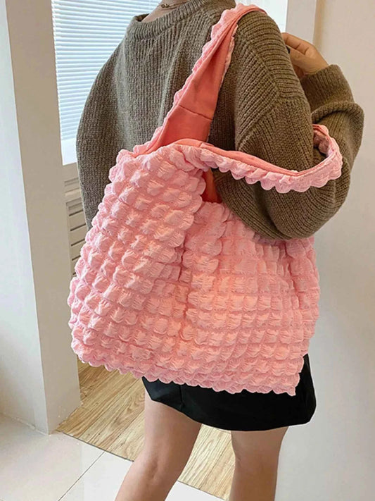 Textured Ruched Shoulder Bag