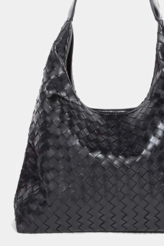 Fame Woven Faux Leather Tote Bag