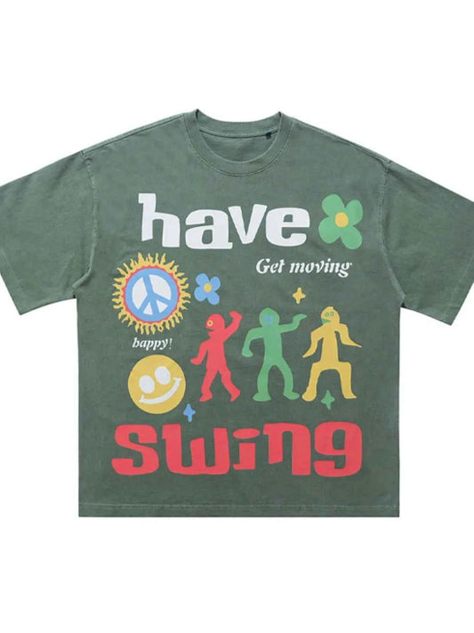 Men's Graphic Round Neck Oversized T-Shirt