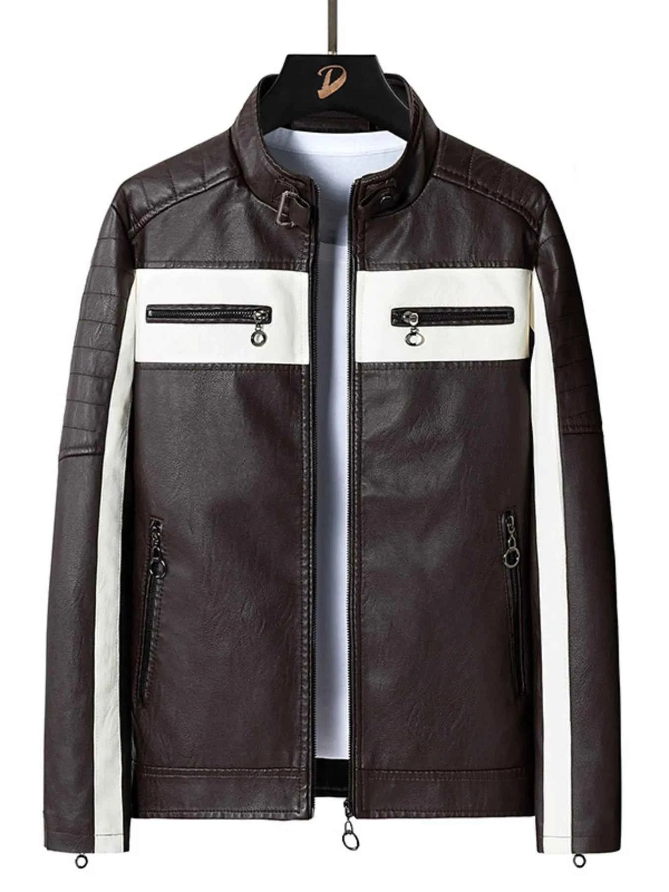 Men's Plus Size Zip Up Long Sleeve Contrast Jacket