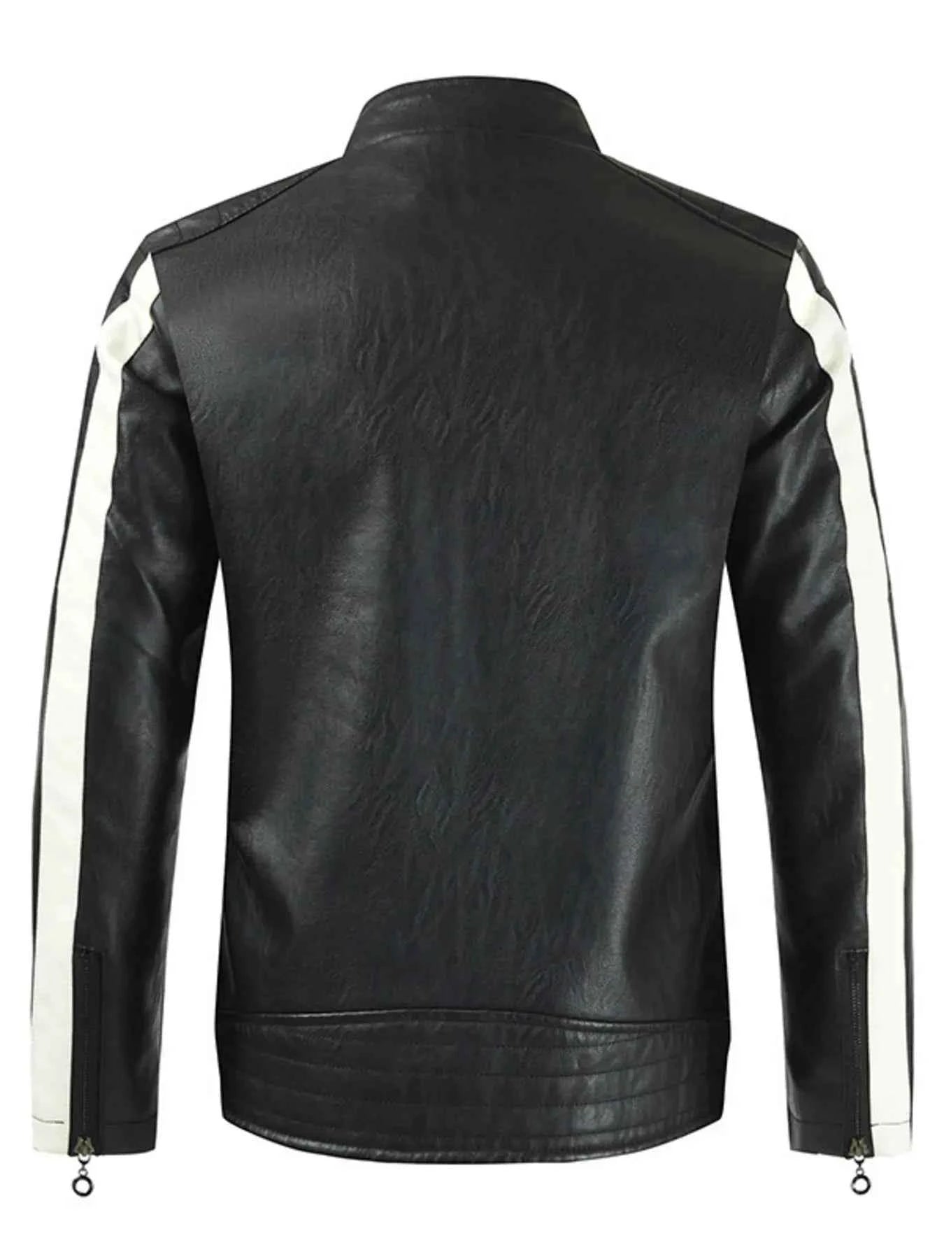Men's Plus Size Contrast Zip Up Long Sleeve Jacket