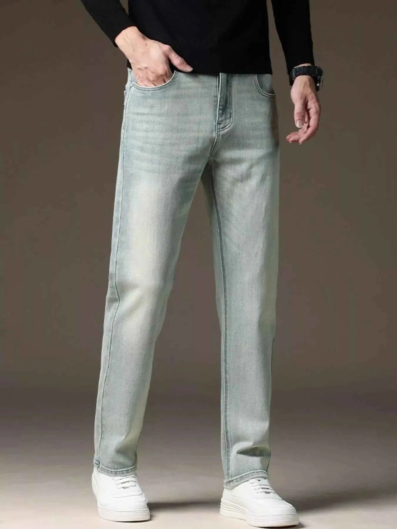 Men's Wash Straight Fit Casual Jeans