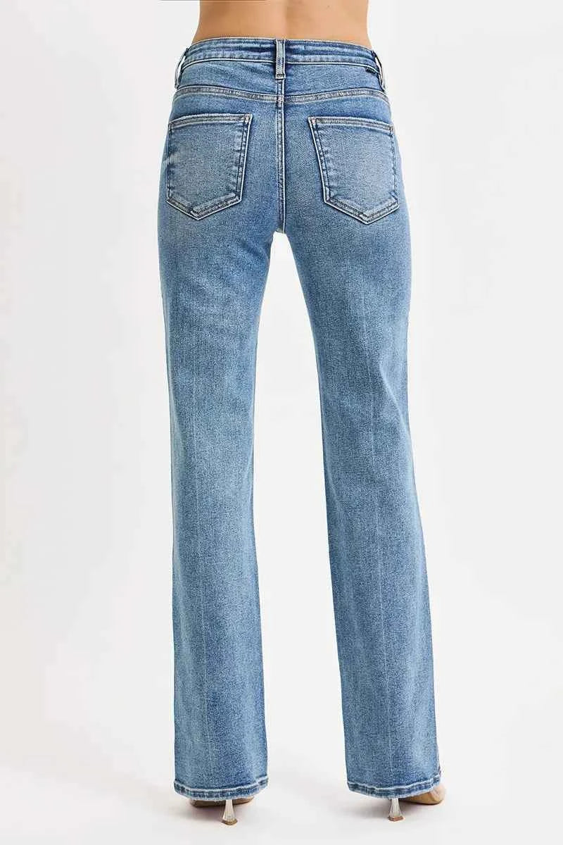 RISEN Full Size Tummy Control High Rise Straight Jeans Plus Size