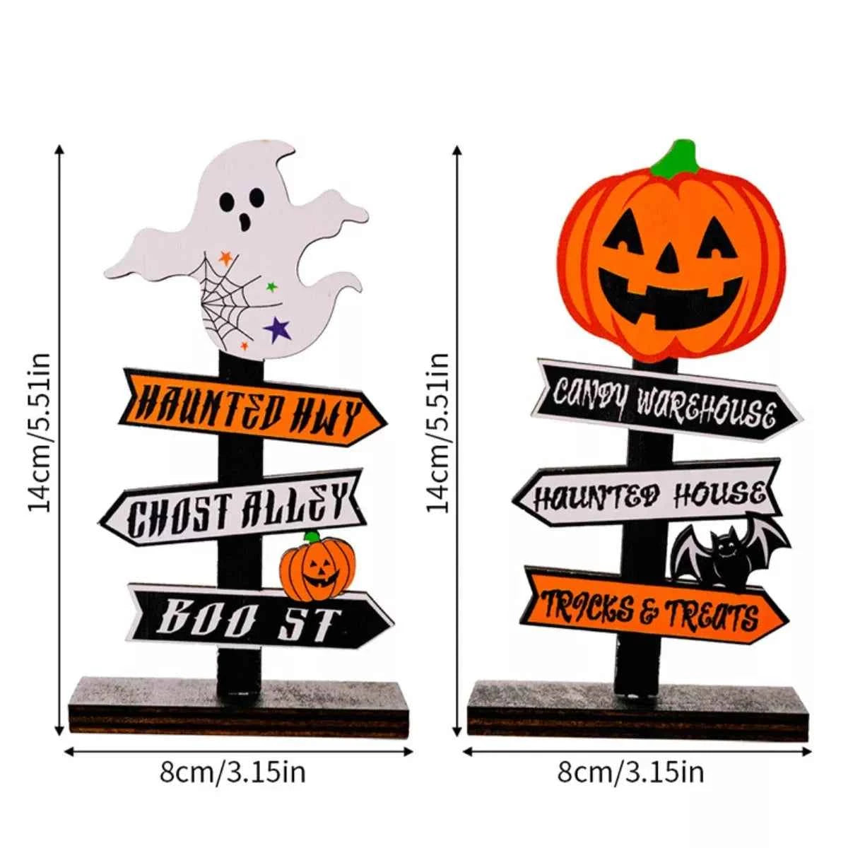 Halloween Wooden Signpost Ornaments