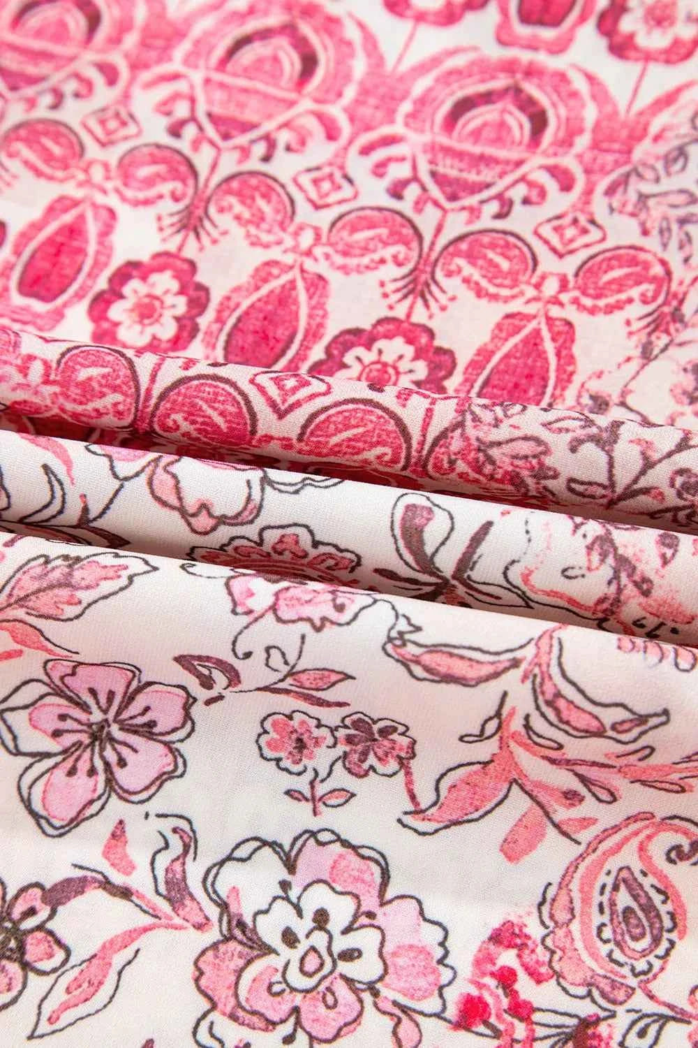 Printed Tassel Drawstring High Waist Maxi Skirt