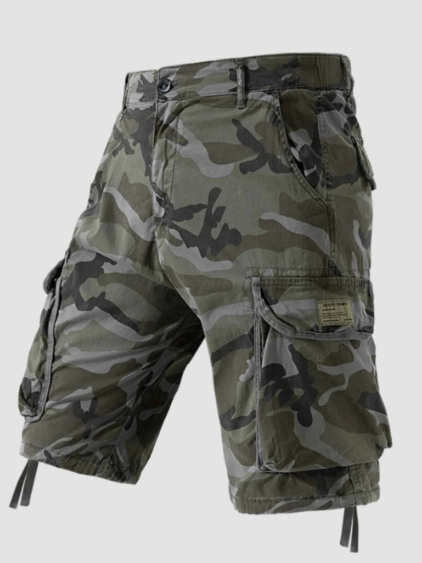Men's Camouflage Cargo Shorts with Multiple Pockets