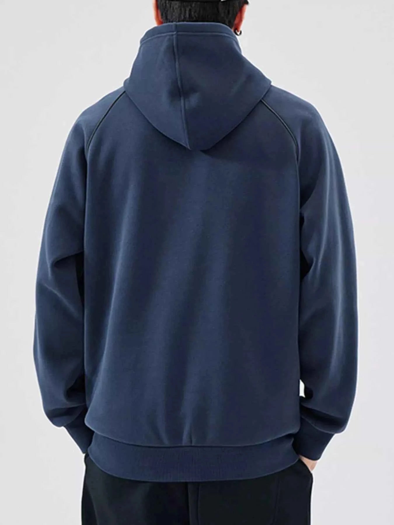 Men's Plus Size Kangaroo Pocket Raglan Sleeve Hoodie