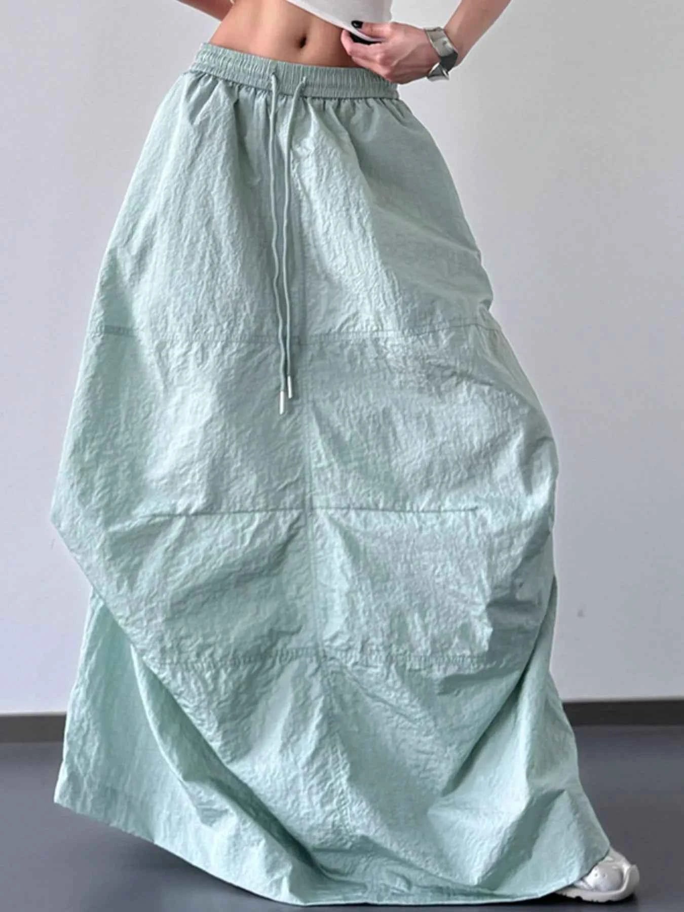 Drawstring Maxi Skirt