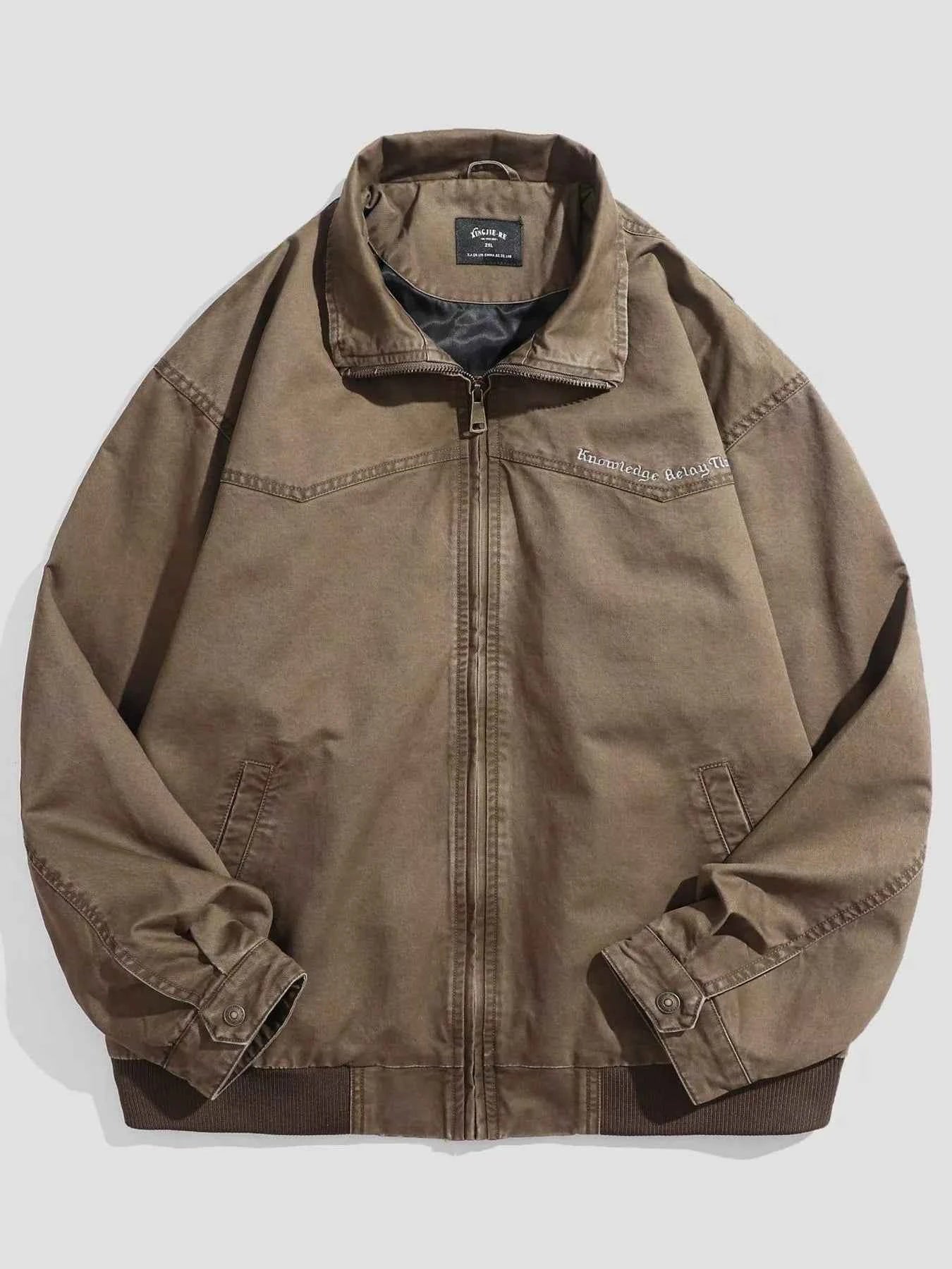 Men's Plus Size Zip Up Long Sleeve Jacket