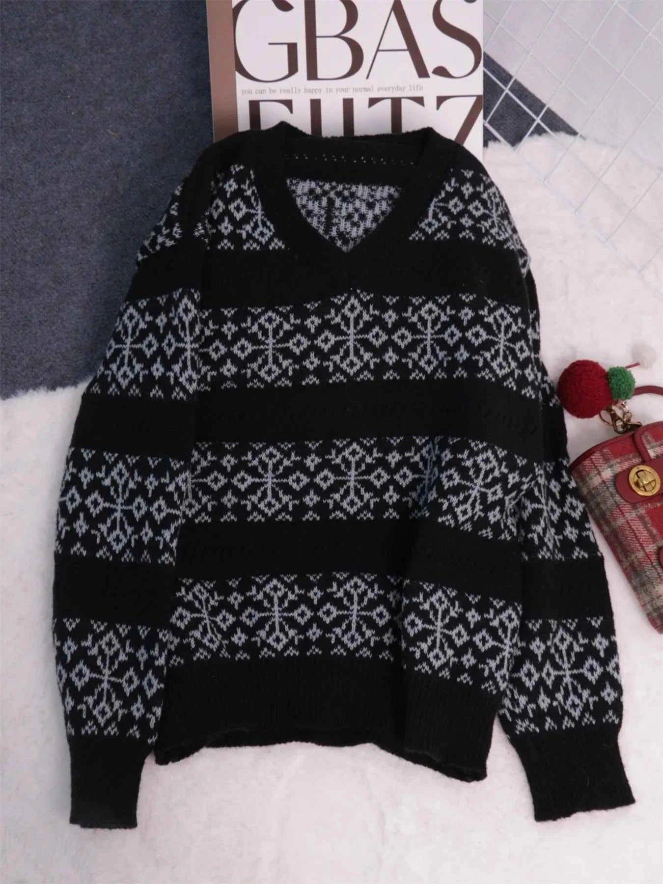 Contrast Ribbed hem Long Sleeve Sweater