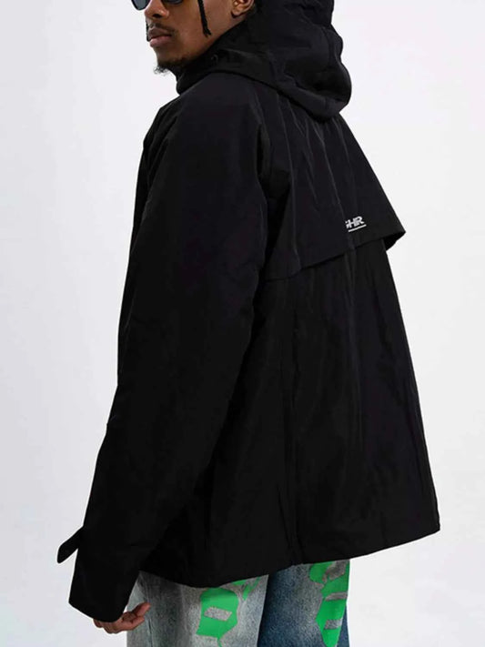 Men's Long Sleeve Hooded Windbreaker Jacket