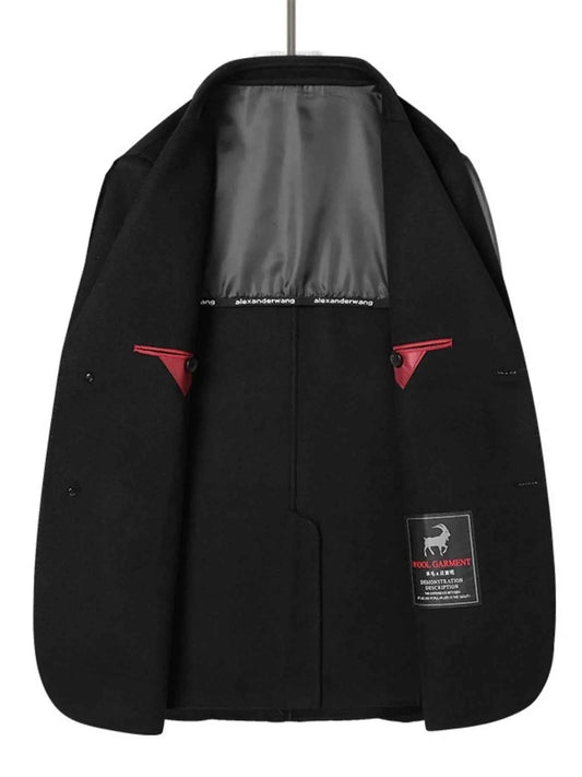 Men's Plus Size Wool Long Sleeve Outerwear