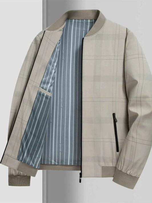 Men's Plus Size Zip Up Long Sleeve Jacket