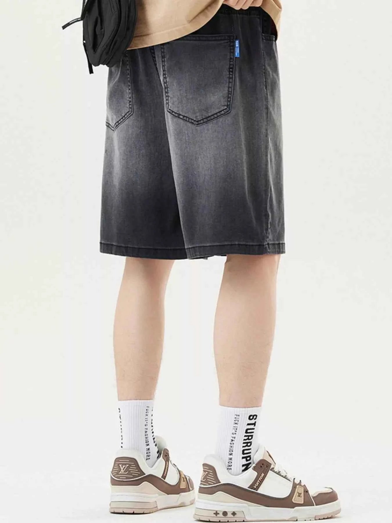 Men's Plus Size Loose Fit Drawstring Denim Shorts