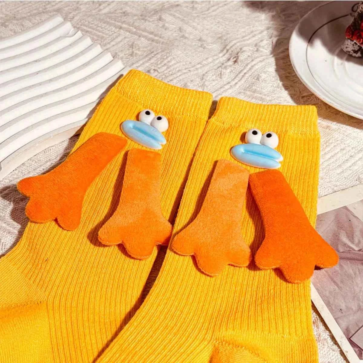 Cartoon Ribbed Knit Crew Socks
