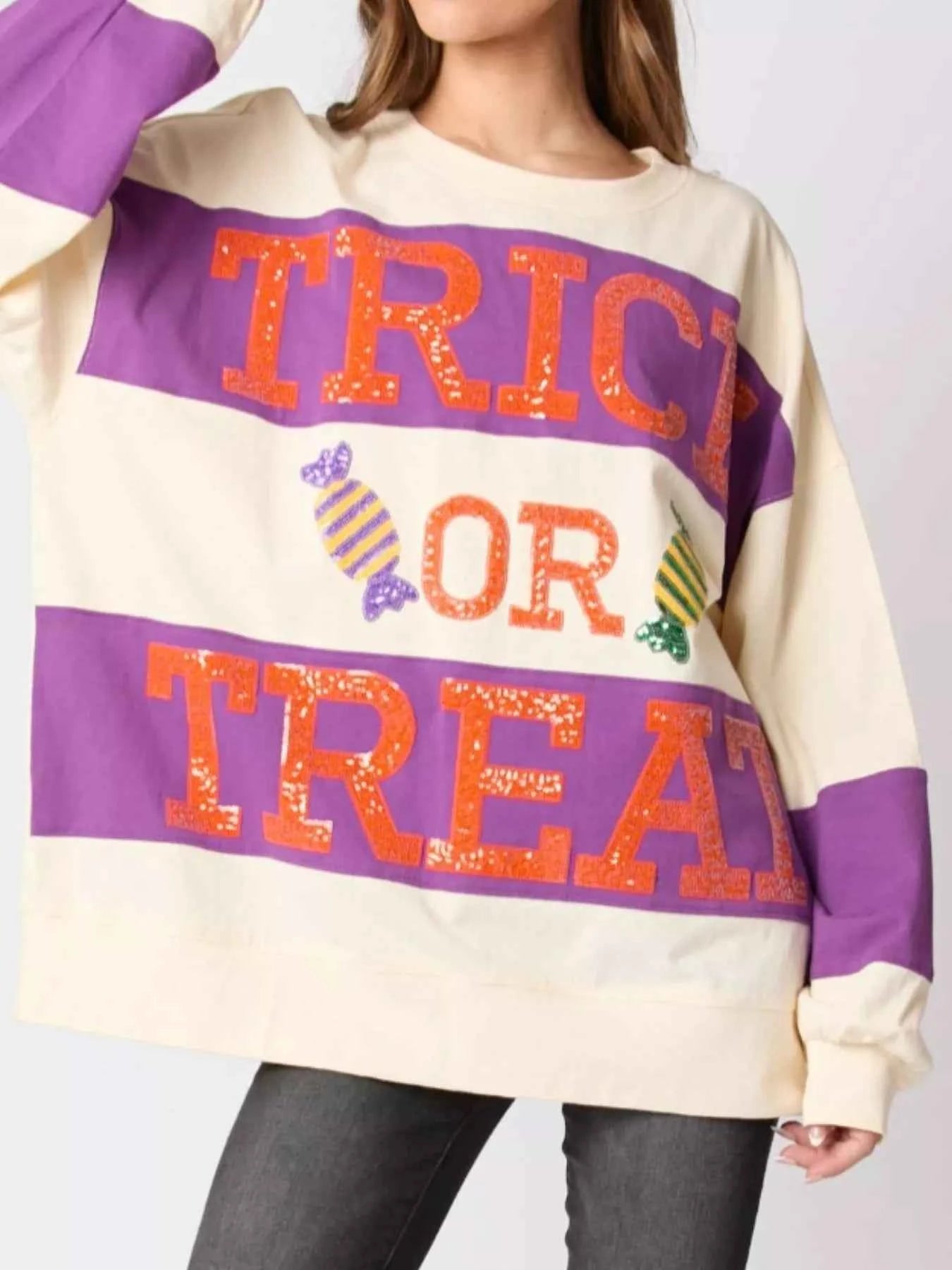 Halloween Trick Or Treat Sequin Sweatshirt