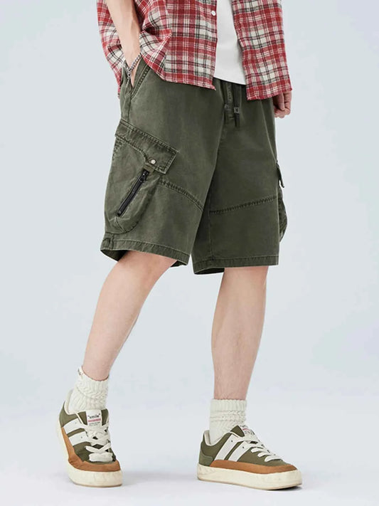 Men's Plus Size Cargo Shorts with Multiple Pockets