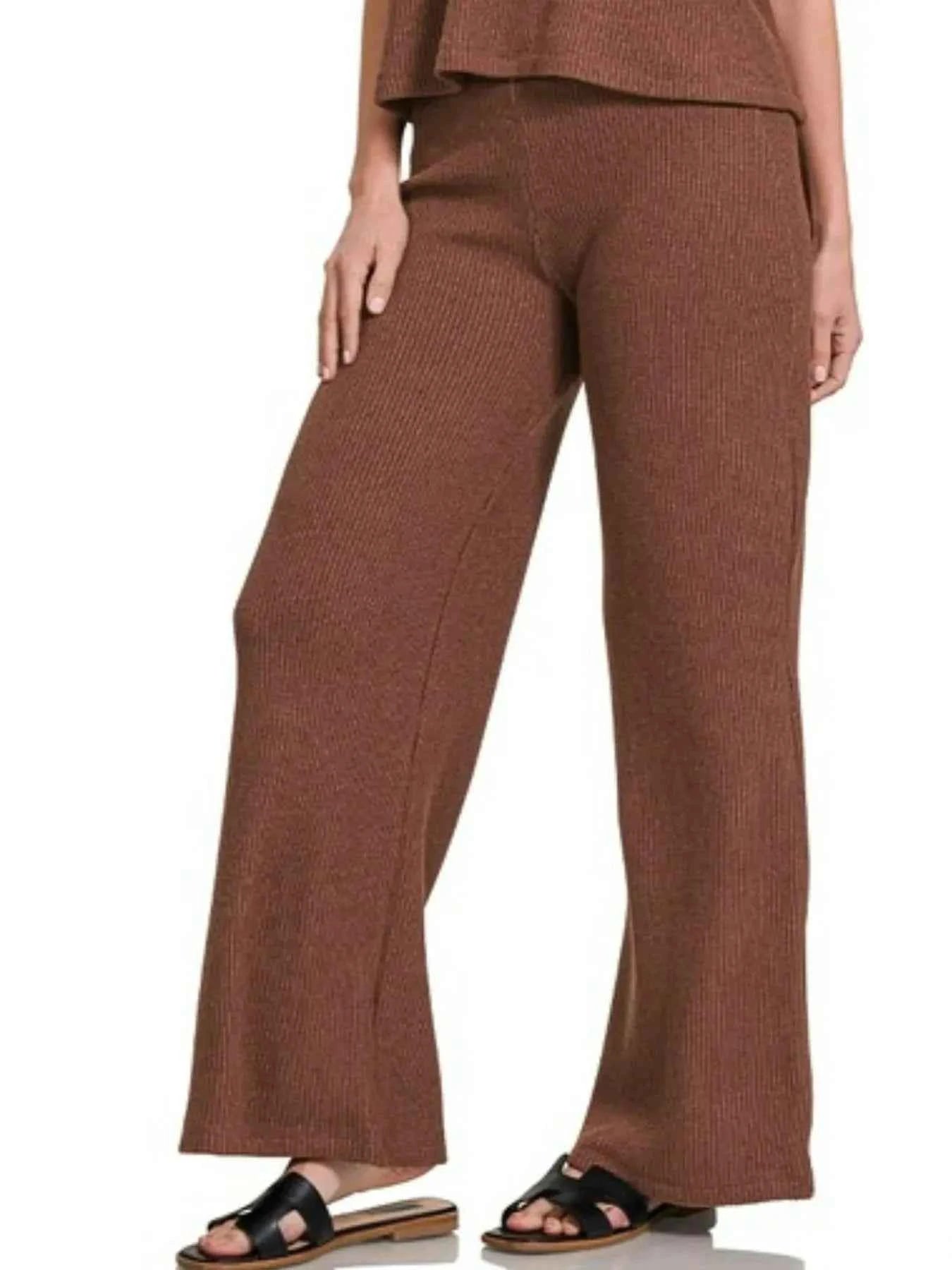 Zenana Sweater Boxy Top & Long Pants Set