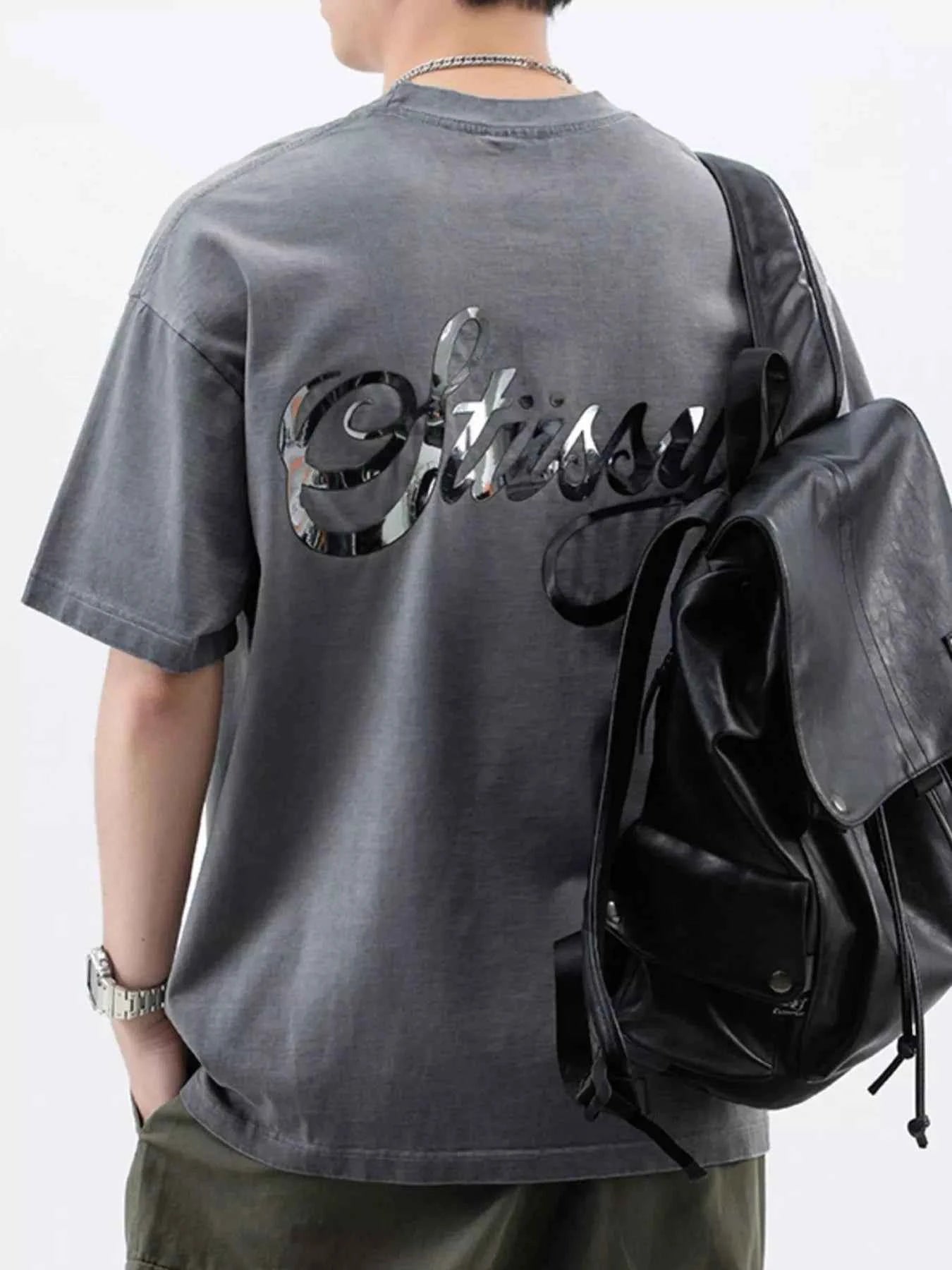Men's Plus Size Oversized Round Neck Letter Graphic T-Shirt