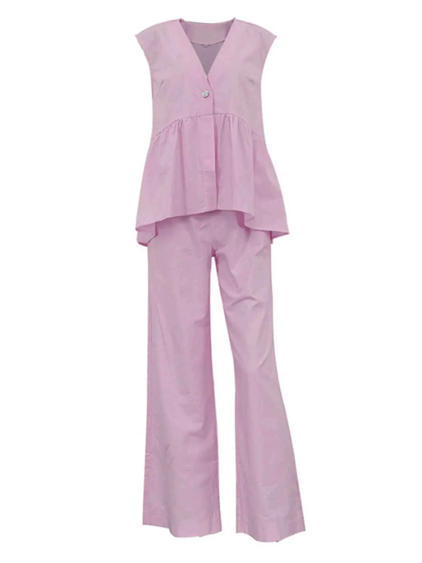 V-Neck Vest and Pants Set