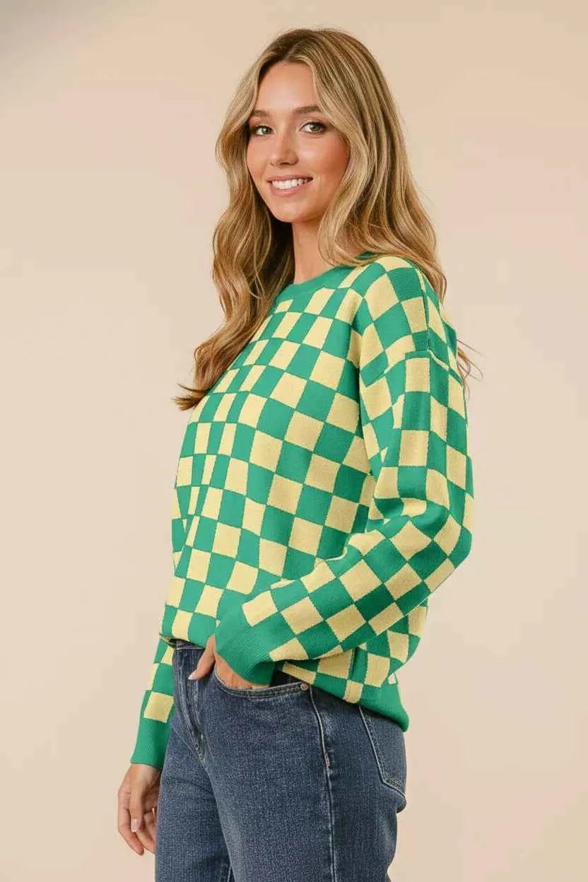 BiBi Checkered Pattern Sweater