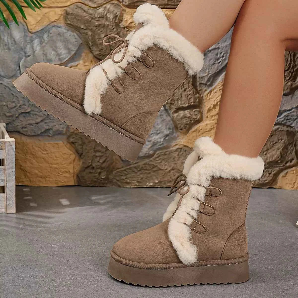 Round Toe Platform Boots