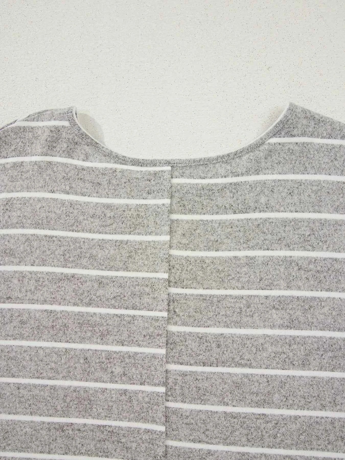 Stripe Dolman Sleeve Drop Shoulder Top