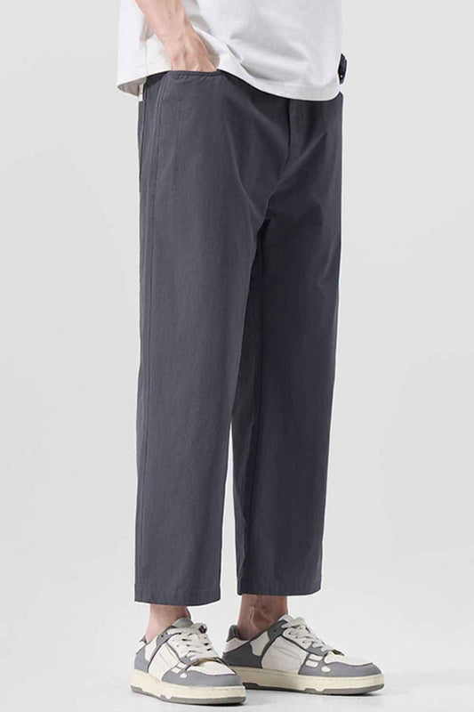 Men's Plus Size Casual Loose-Fit Cropped Pants