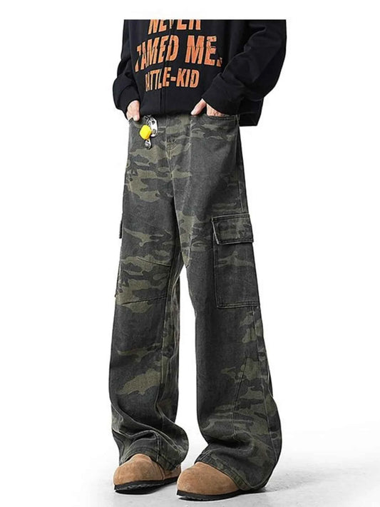 Men's Wide Leg Camouflage Cargo Pants