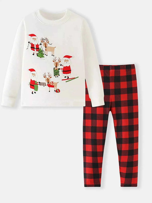 Children's Christmas Santa & Reindeer Pajama Set