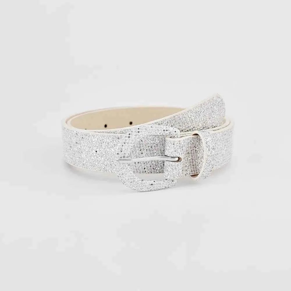 Sequin PU Leather Belt