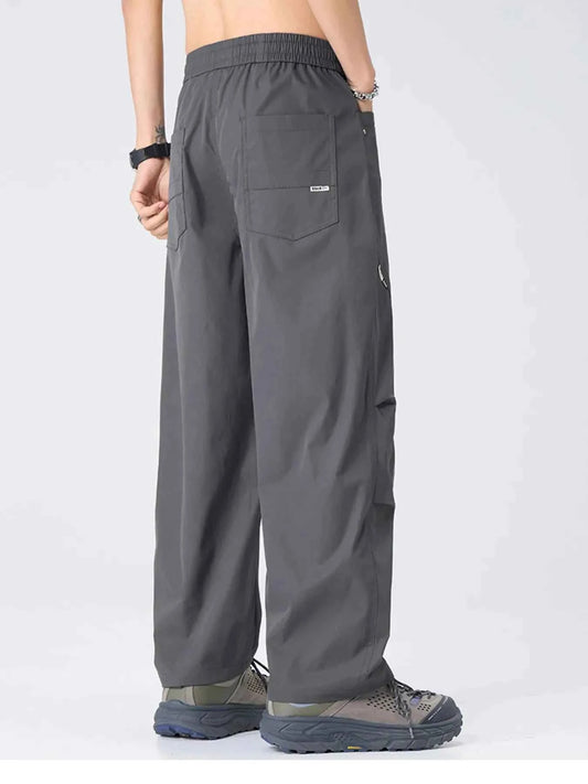 Men's Drawstring Wide Leg Cargo Pants