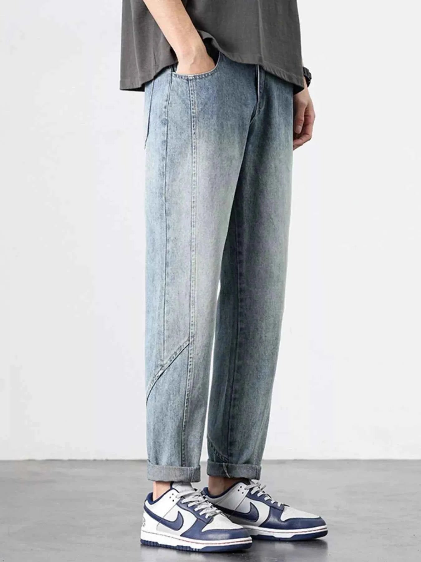 Men's Washed Wide Leg Jeans