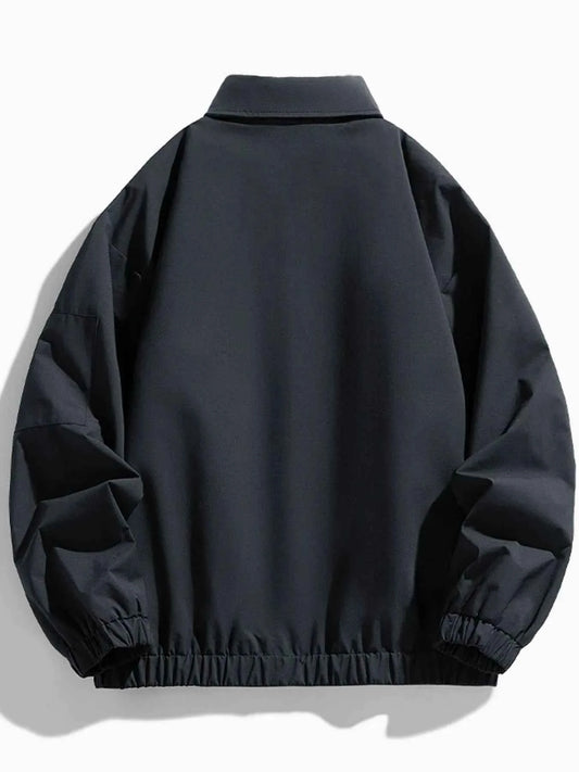 Men's Plus Size Elastic Hem Long Sleeve Jacket