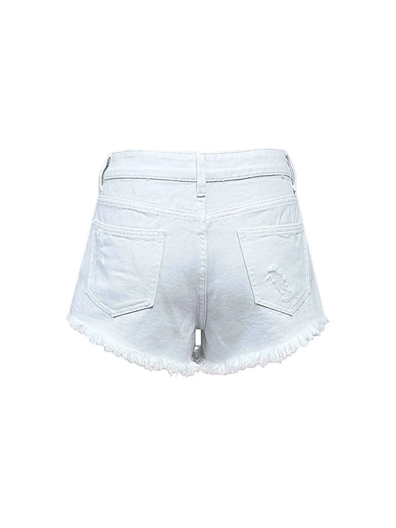 Raw Hem High Waist Denim Shorts