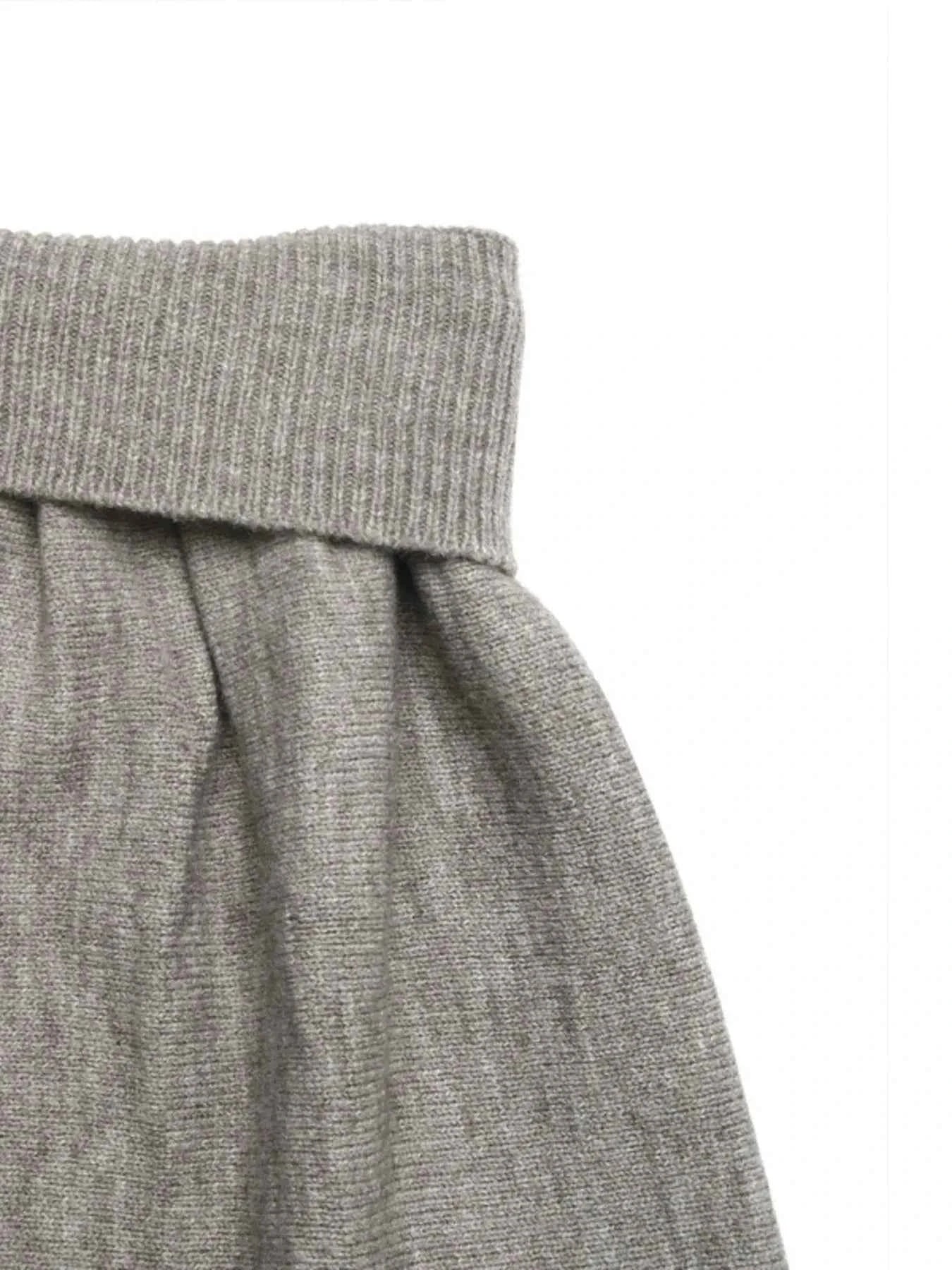 V-Neck Vest and Skirt Knit Set