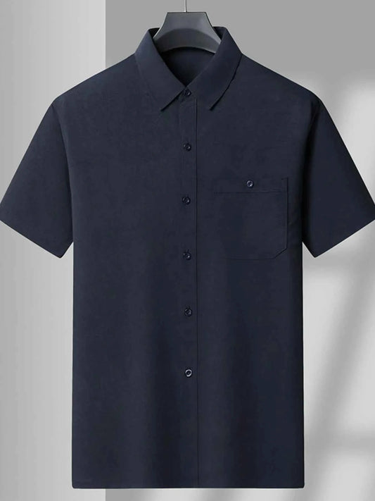 Men's Plus Size Button Up Short Sleeve Shirt and Pants Set