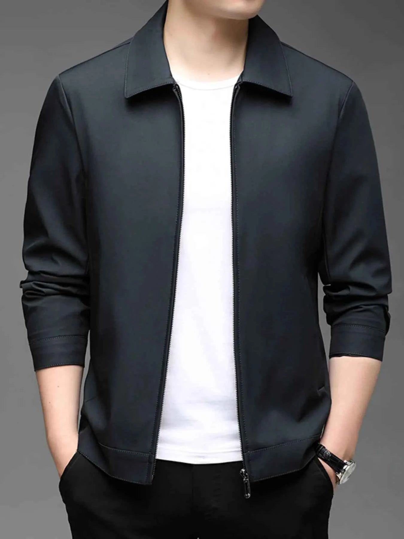 Men's Plus Size Zip-Up Casual Jacket