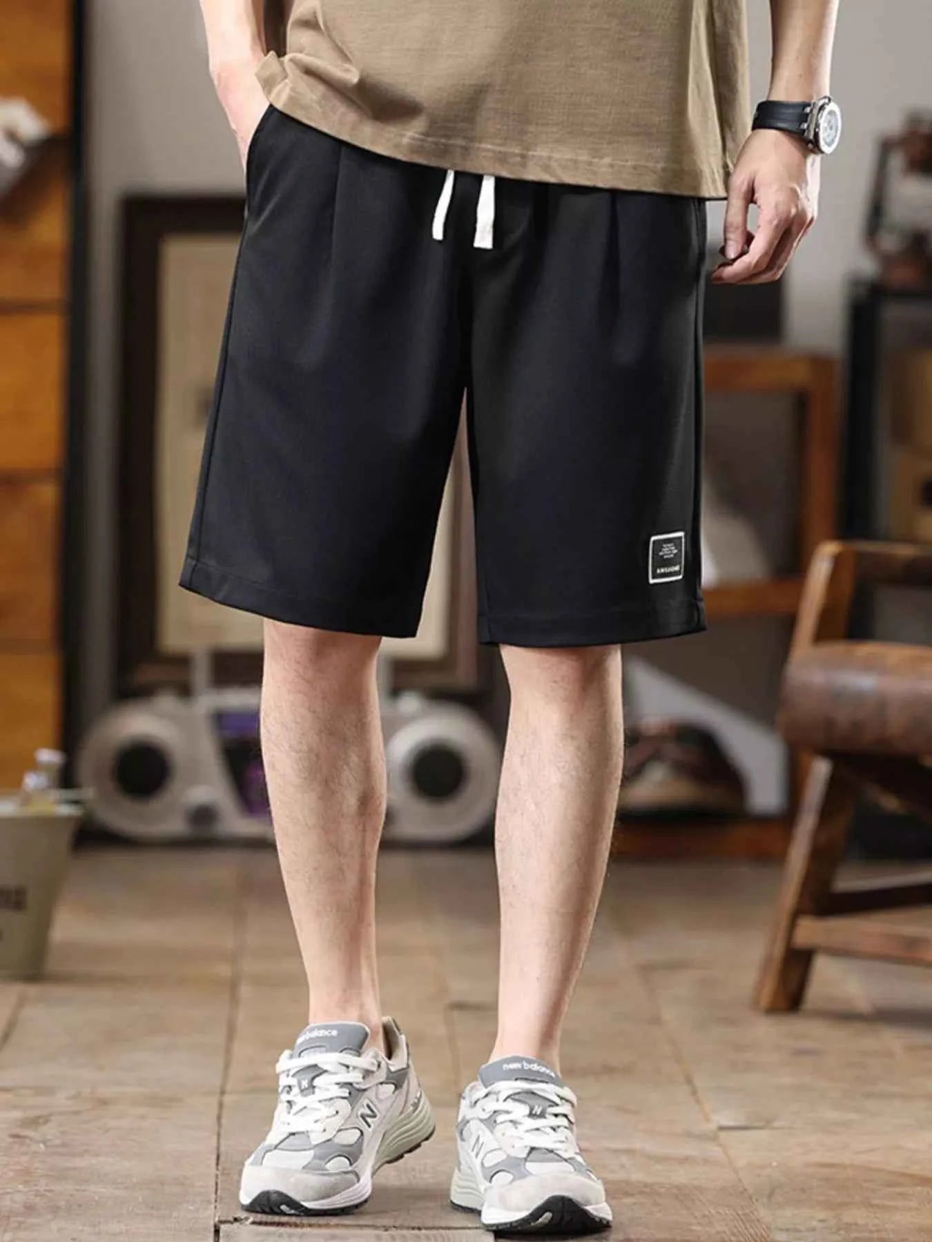 Men's Plus Size Casual Loose-Fit Drawstring Shorts