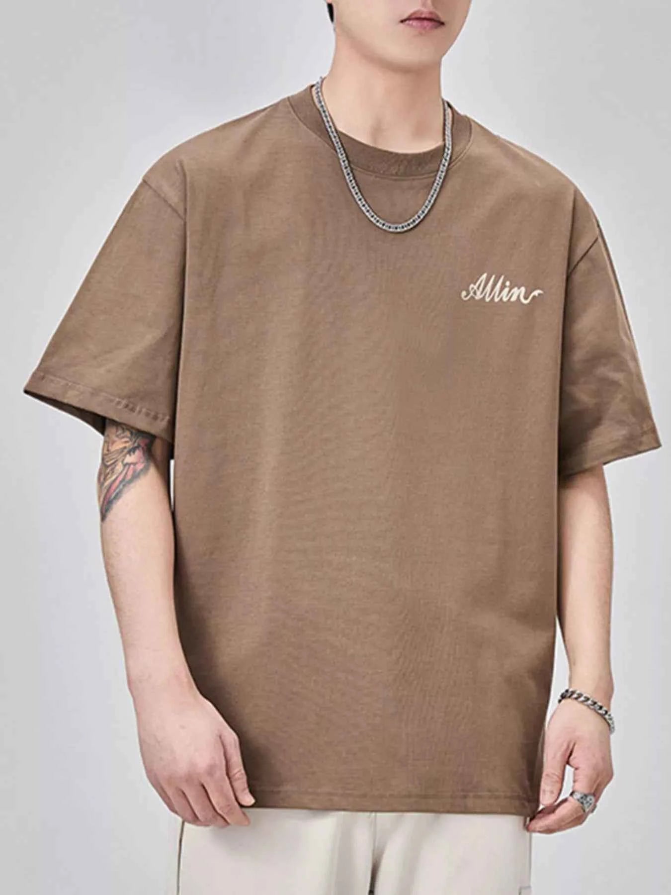 Men's Plus Size Basic Style Round Neck T-Shirt