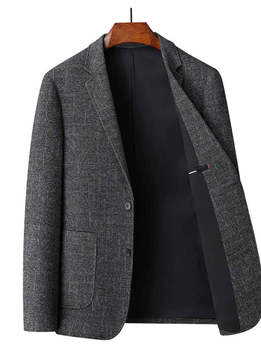 Men's Single-Breasted Tweed Blazer