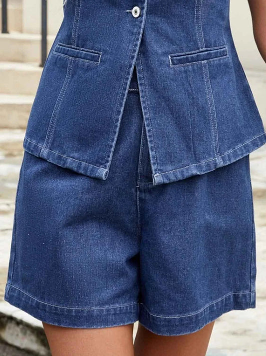 High-Waisted Denim Shorts