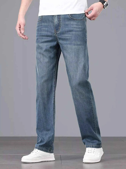 Men's Straight Fit Wash Jeans