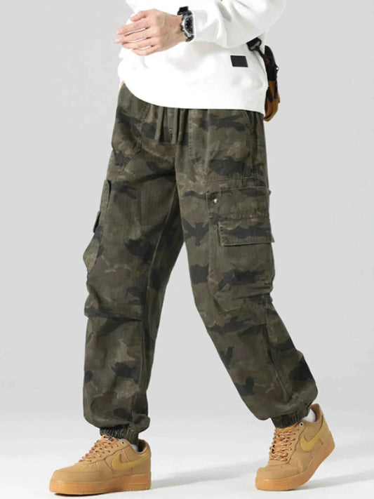 Men's Plus Size Camouflage Cargo Pants with Multi-Pocket