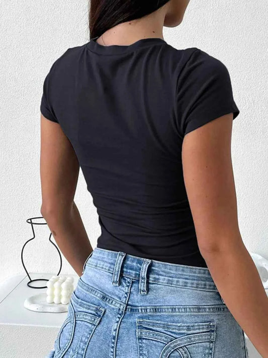 Devine Star Round Neck Short Sleeve T-Shirt